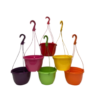 10 x 20CM PLASTIC HANGING BASKETS [VARIOUS COLOURS]